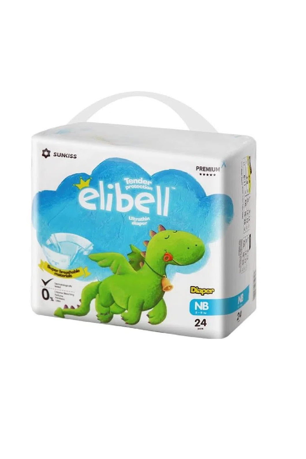 Elibell Baby Diapers Newborn - 24pcs