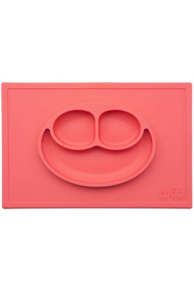 Ezpz Happy Mat Smile Plate Coral 1