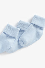 
                        
                          Load image into Gallery viewer, Mothercare Blue Turn-Over-Top Baby Socks - 5 Pack
                        
                      