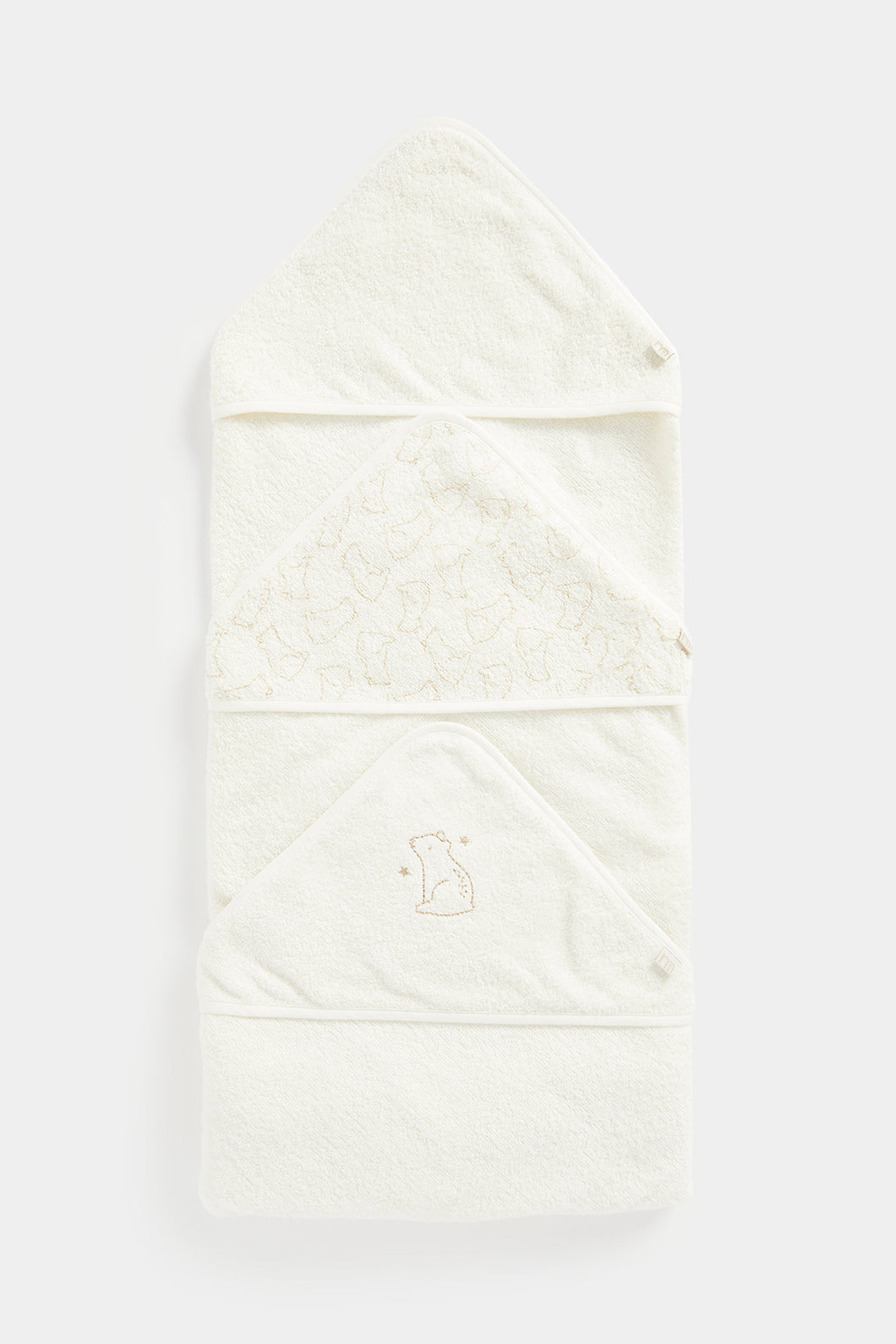 Mothercare Bear Cuddle And Dry Hooded Towels - 3 Pack