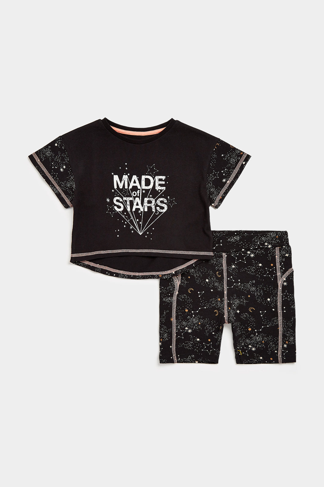 Mothercare Starry T-Shirt And Cycle Shorts Set
