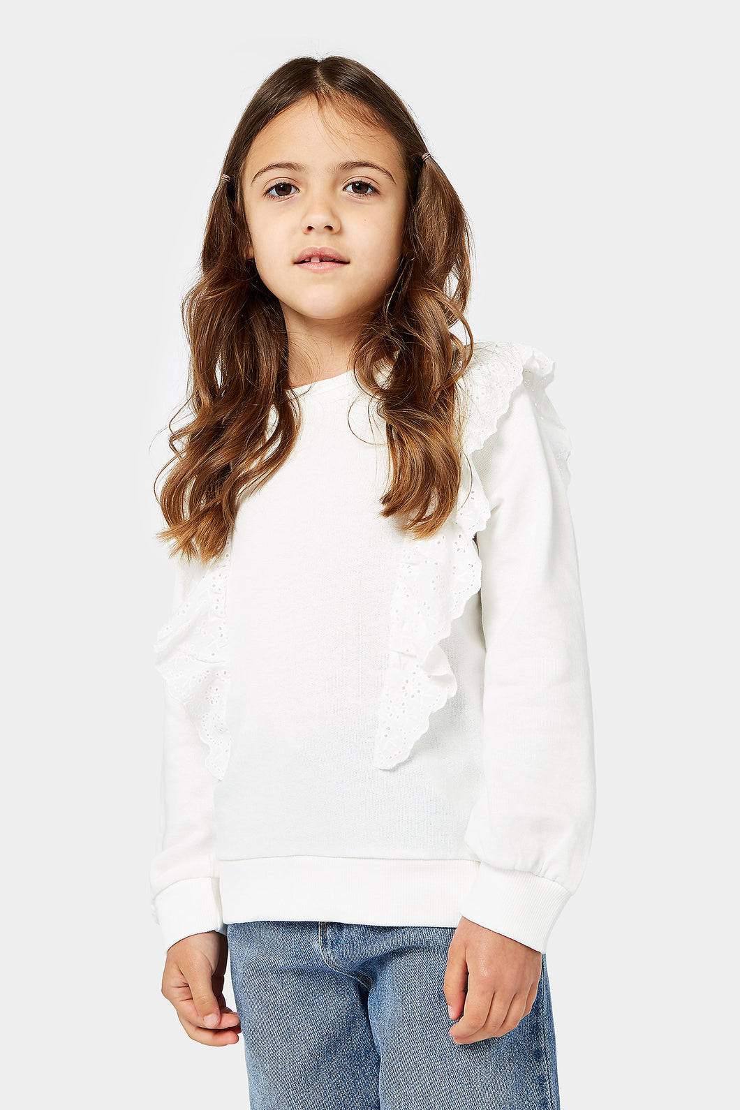Mothercare Sweat Top With Broderie Frills