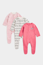 
                        
                          Load image into Gallery viewer, Mothercare Spotty Dog Sleepsuits - 3 Pack
                        
                      