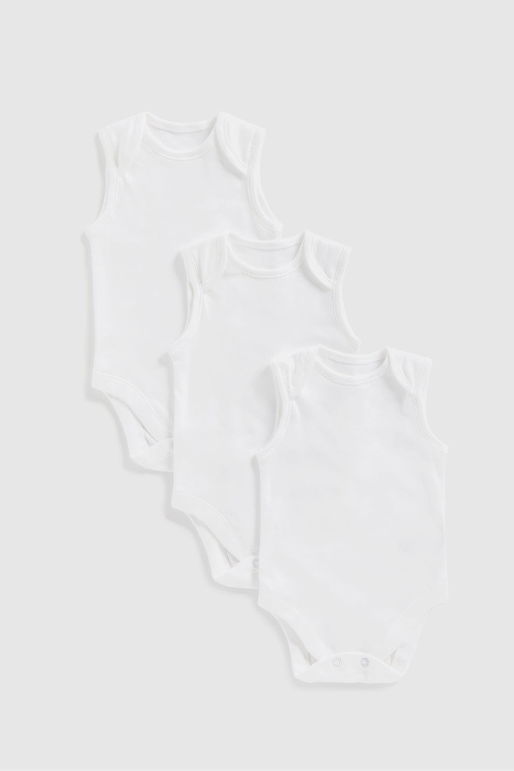 Mothercare White Sleeveless Bodysuits - 3 Pack