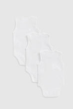 
                        
                          Load image into Gallery viewer, Mothercare White Sleeveless Bodysuits - 3 Pack
                        
                      