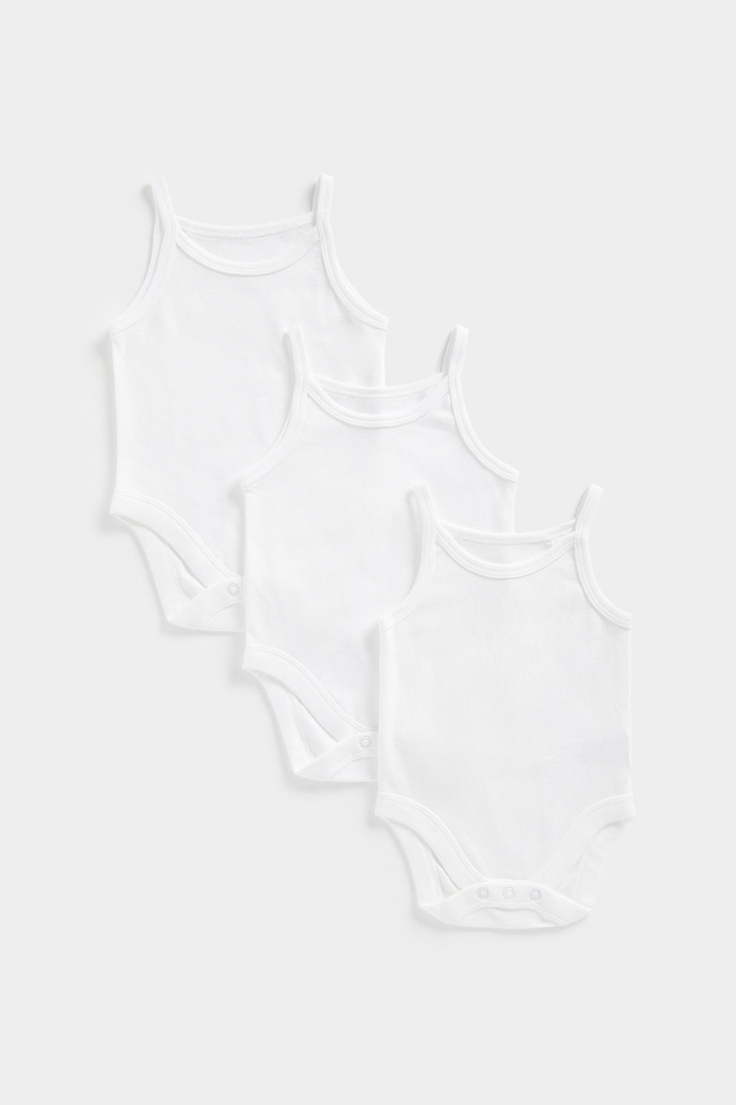 Mothercare 初生嬰兒衫－吊帶背心連身衣 3件裝－白色