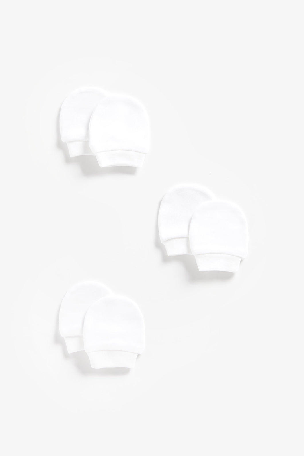 Mothercare White Baby Mitts - 3 Pack
