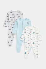 
                        
                          Load image into Gallery viewer, Mothercare Frosted Forest Sleepsuits - 3 Pack
                        
                      