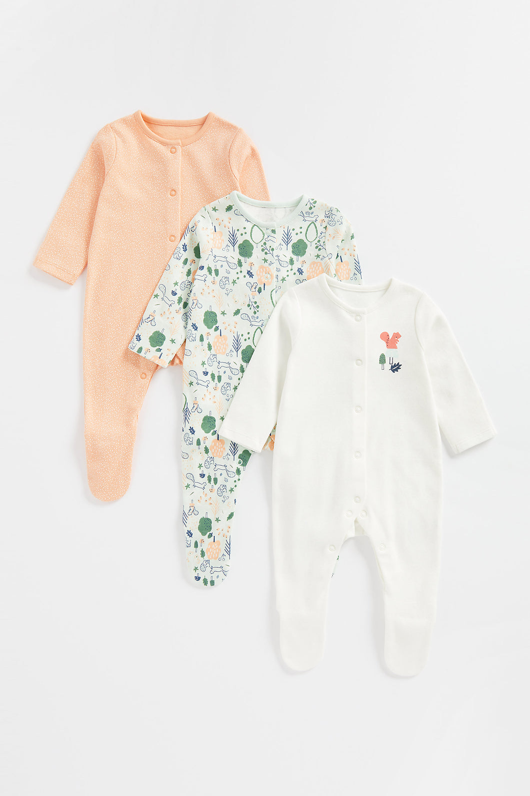 Mothercare Woodland Sleepsuits - 3 Pack