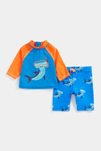 
                        
                          Load image into Gallery viewer, Mothercare Shark Sunsafe Rash Vest And Shorts
                        
                      
