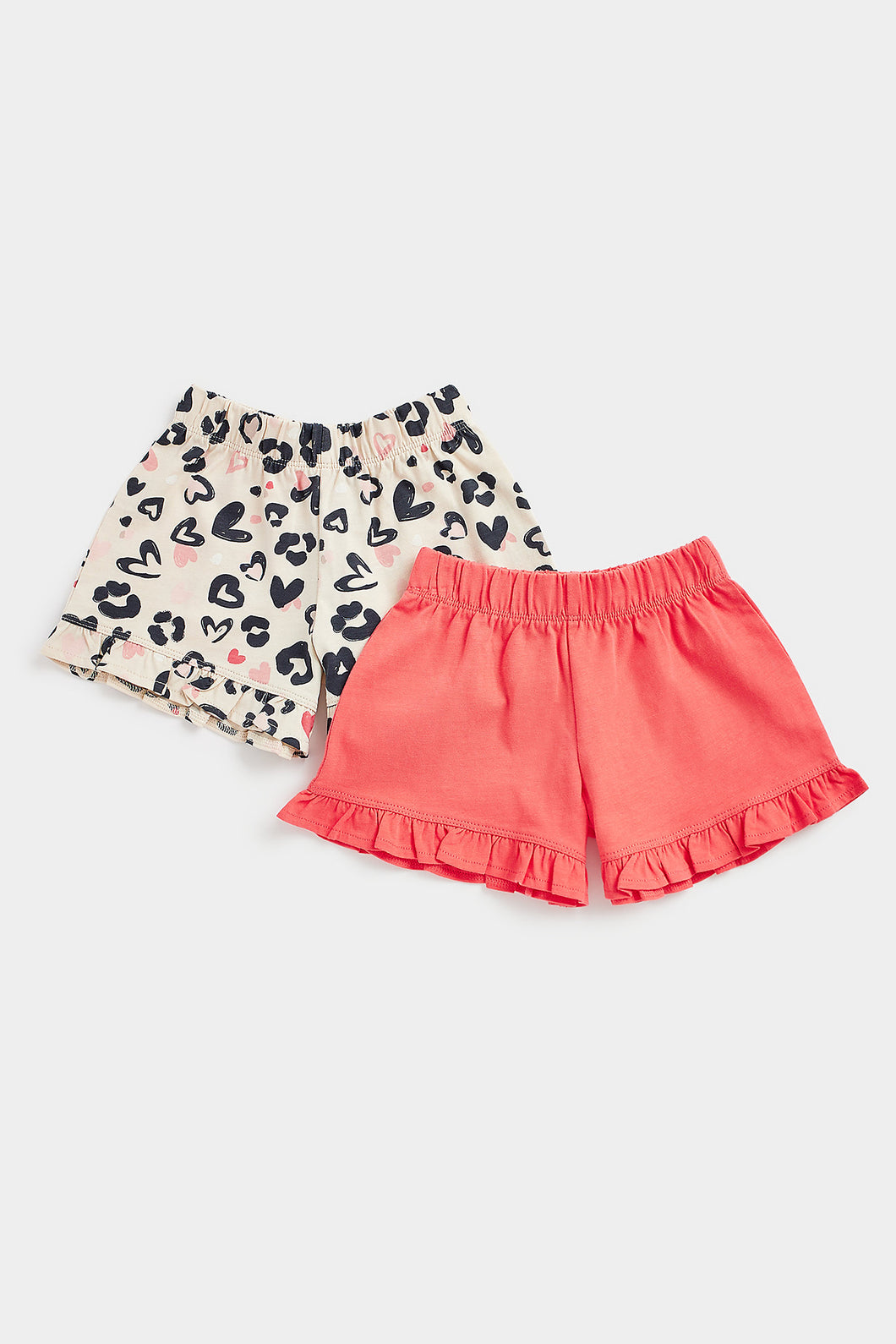 Mothercare Leopard-Print And Coral Jersey Shorts - 2 Pack