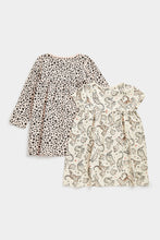 
                        
                          Load image into Gallery viewer, Mothercare Little Leopard Jersey Dresses - 2 Pack
                        
                      