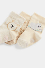 
                        
                          Load image into Gallery viewer, Mothercare Bear and Mouse Slip-Resist Baby Socks - 3 Pack
                        
                      