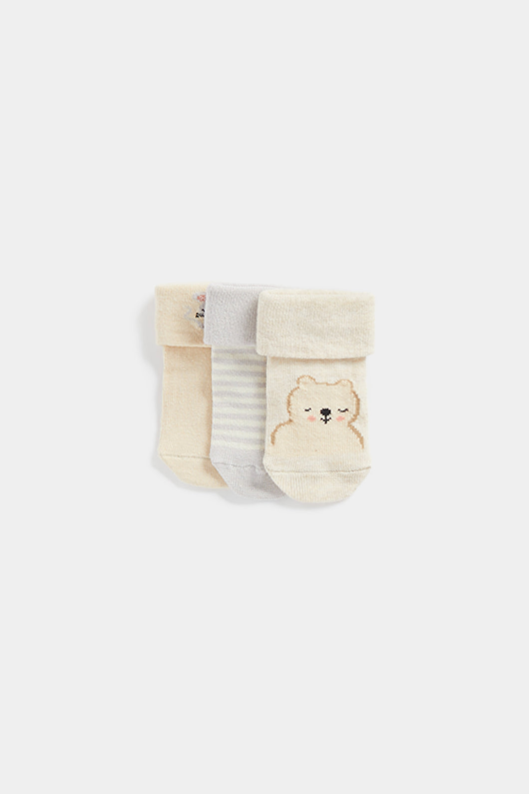 Mothercare Turn-Over-Top Baby Socks - 3 Pack