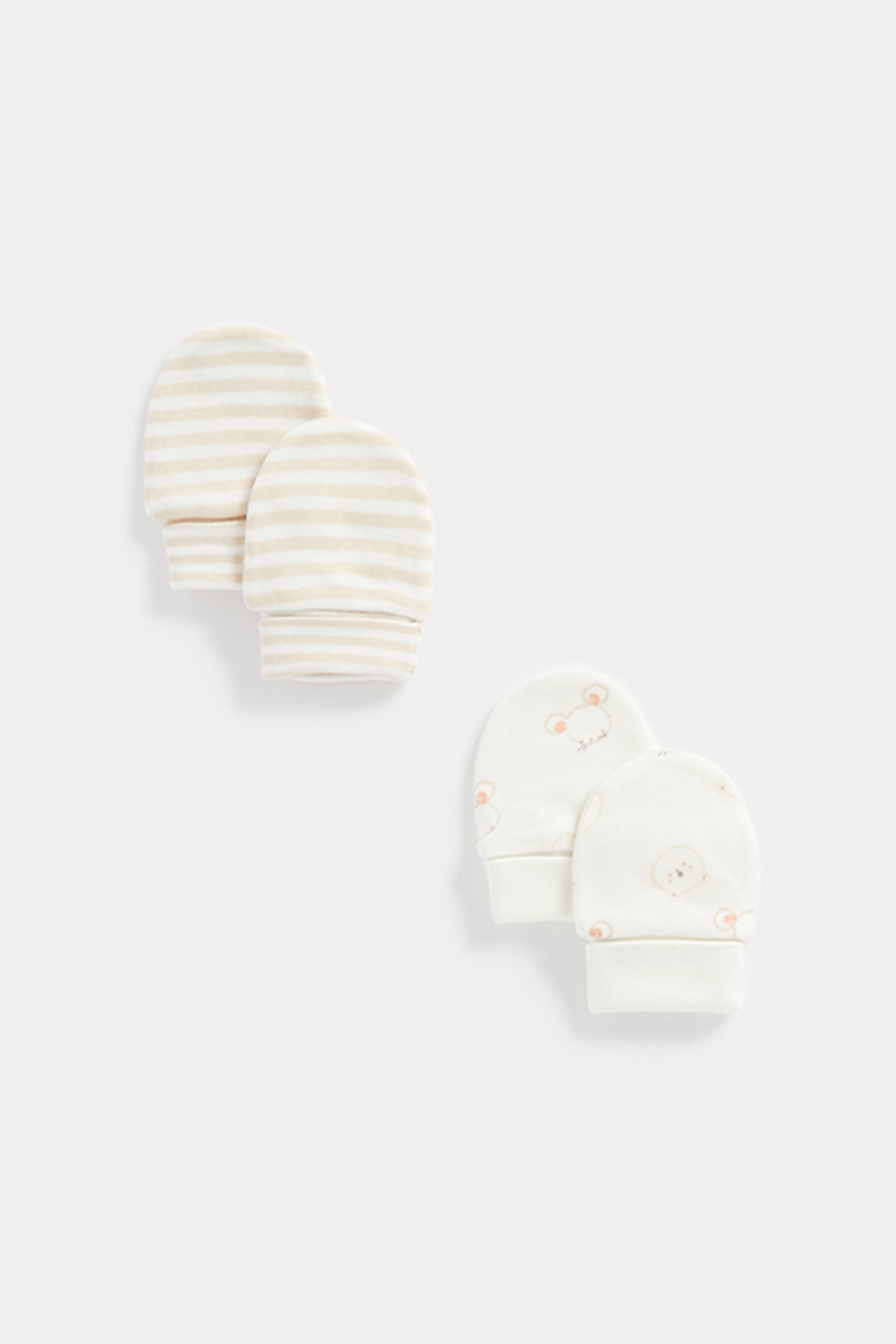 Mothercare My First Bear Baby Mitts - 2 Pack