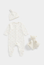
                        
                          Load image into Gallery viewer, Mothercare All-in-One, Hat and Bear Comforter Set
                        
                      