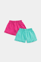 
                        
                          Load image into Gallery viewer, Mothercare Green And Pink Jersey Shorts - 2 Pack
                        
                      