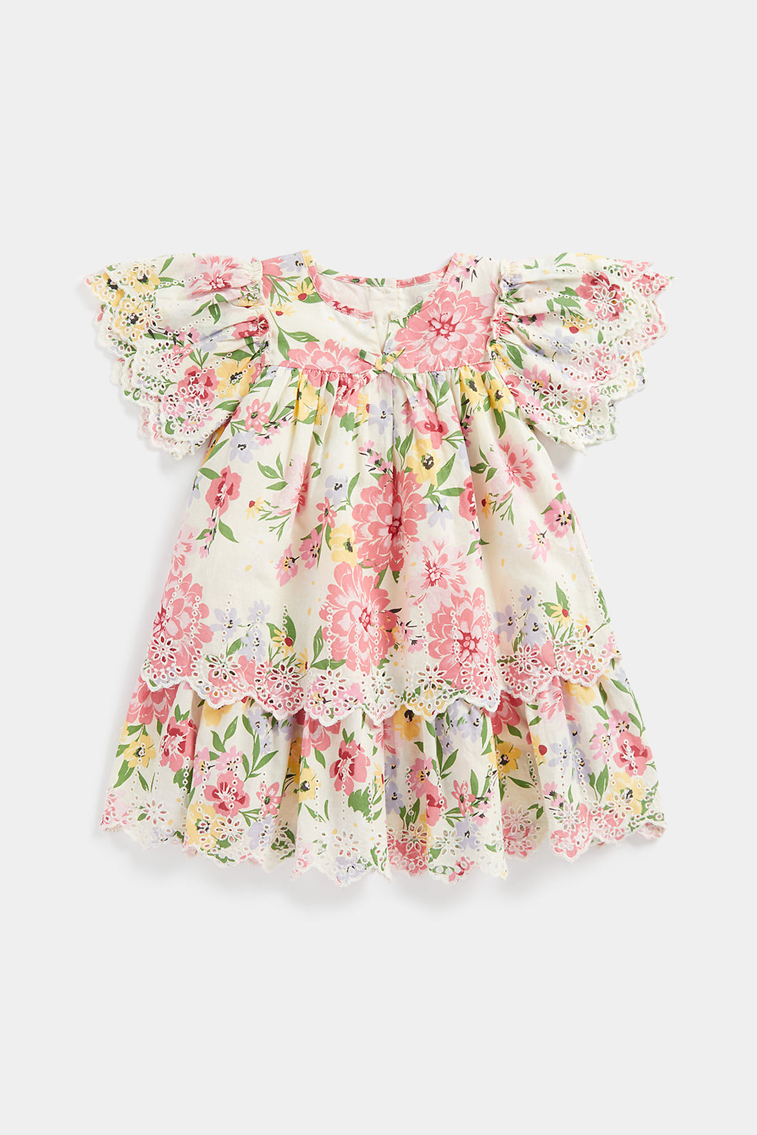 Mothercare Floral Broderie Tiered Dress