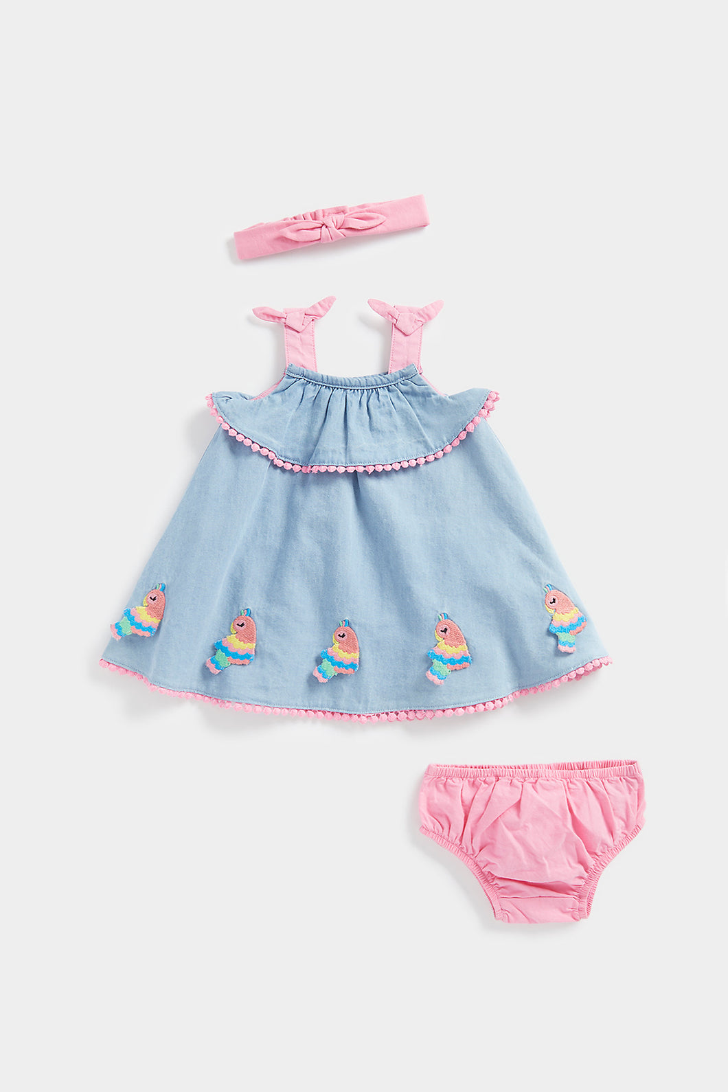 Mothercare Denim Dress, Knickers And Headband Set
