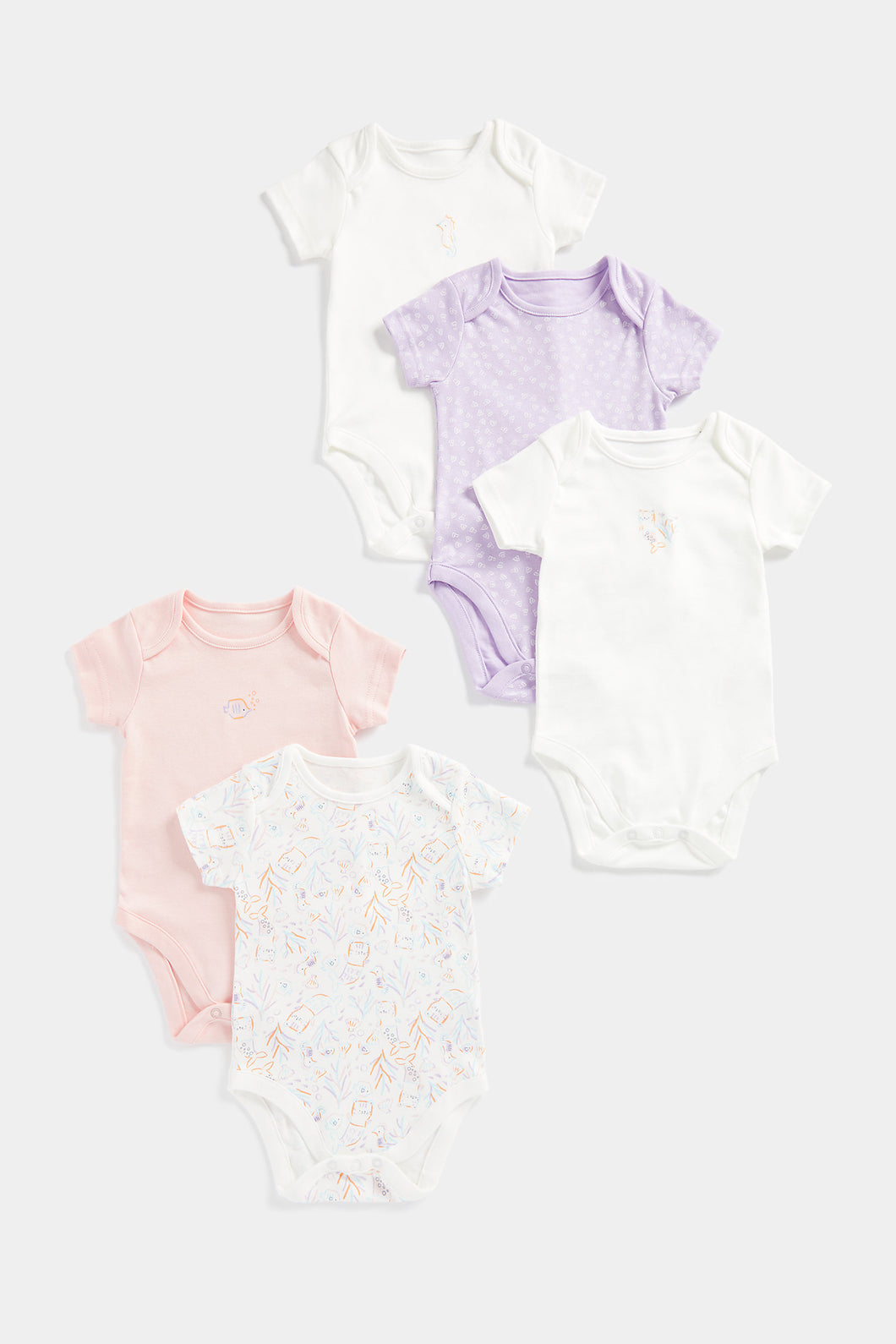 Mothercare Under-The-Sea Short-Sleeved Bodysuits - 5 Pack