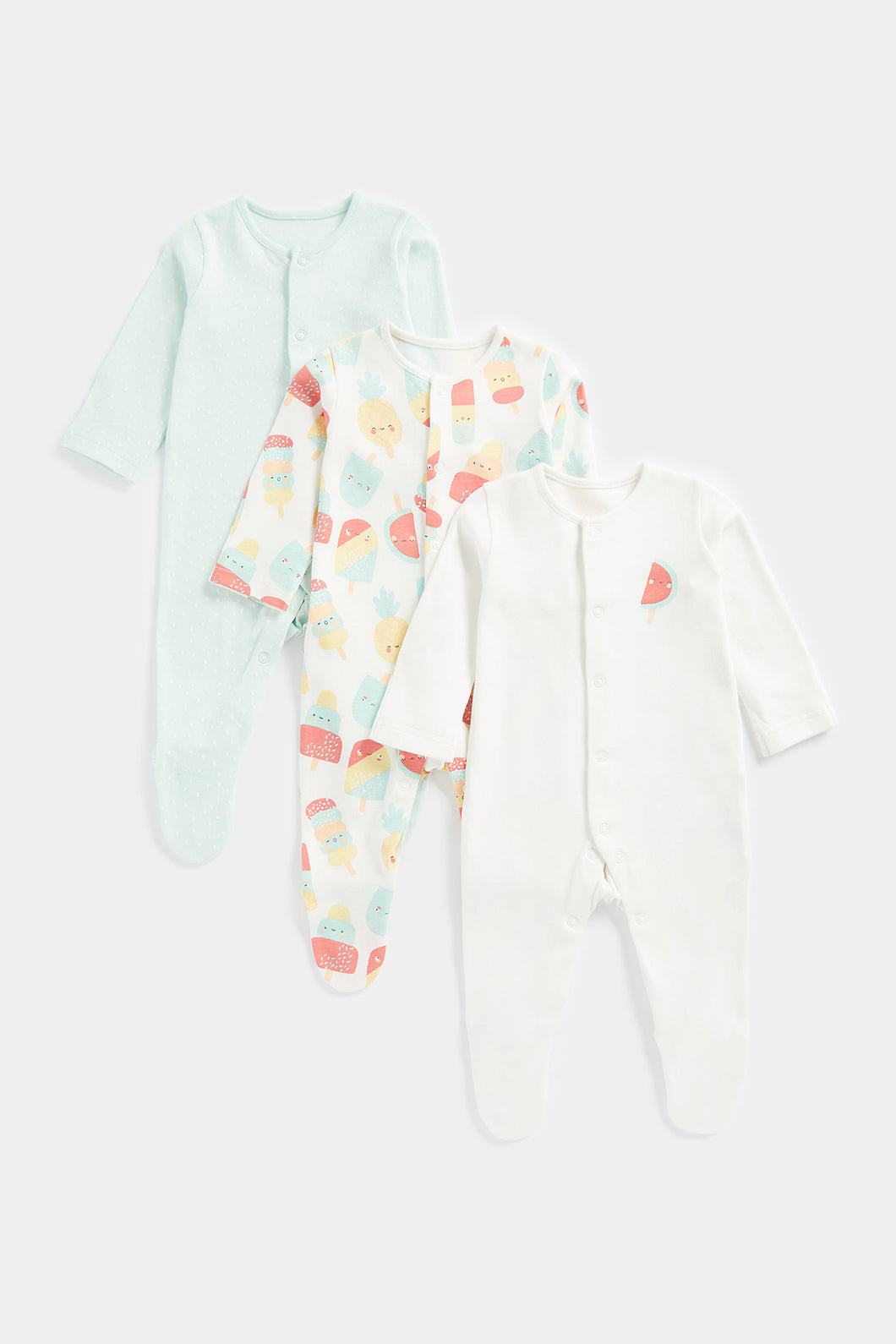 Mothercare Fruit Lolly Sleepsuits - 3 Pack