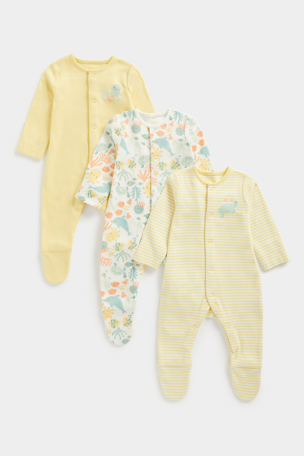 Mothercare Ocean Sleepsuits - 3 Pack