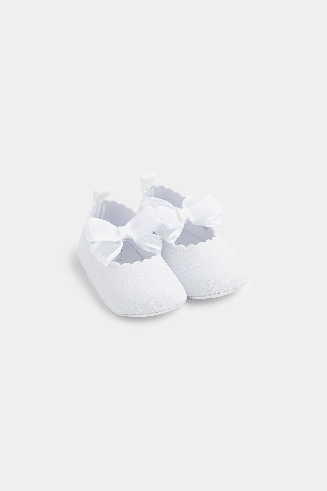 Mothercare White Glitter Pram Shoes