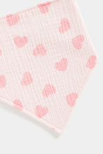 
                        
                          Load image into Gallery viewer, Mothercare Pink Hearts Muslin Dribbler Bibs - 3 Pack
                        
                      