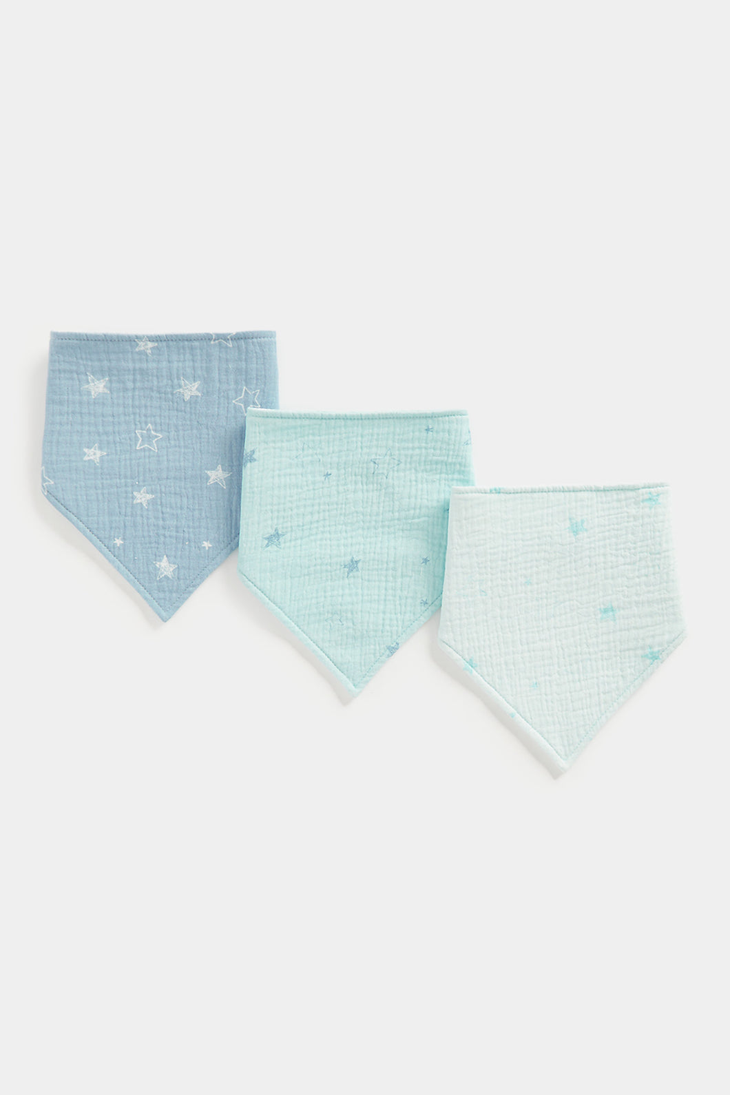 Mothercare Blue Star Muslin Dribbler Bibs - 3 Pack