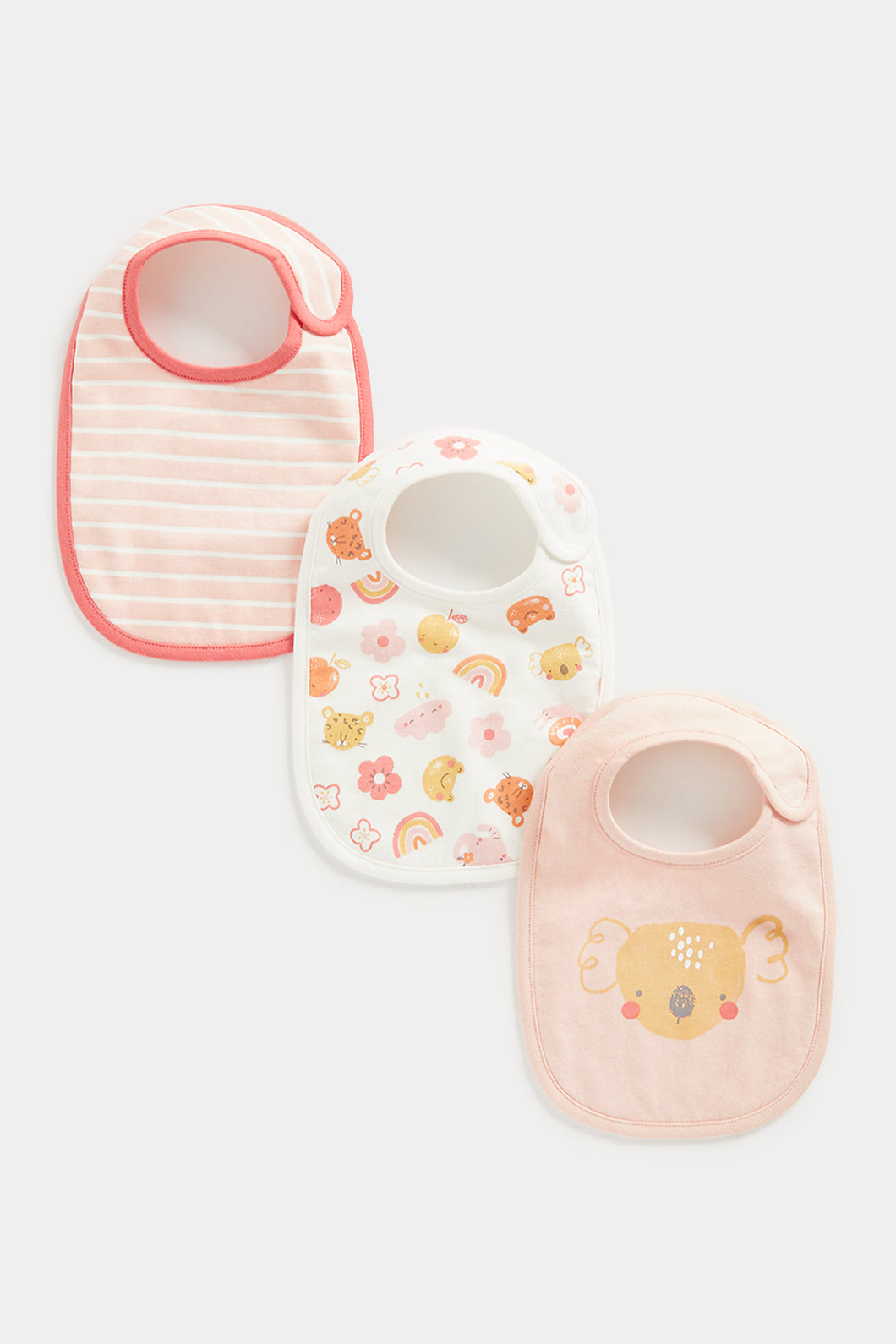 Mothercare Animal Faces Newborn Bibs - 3 Pack