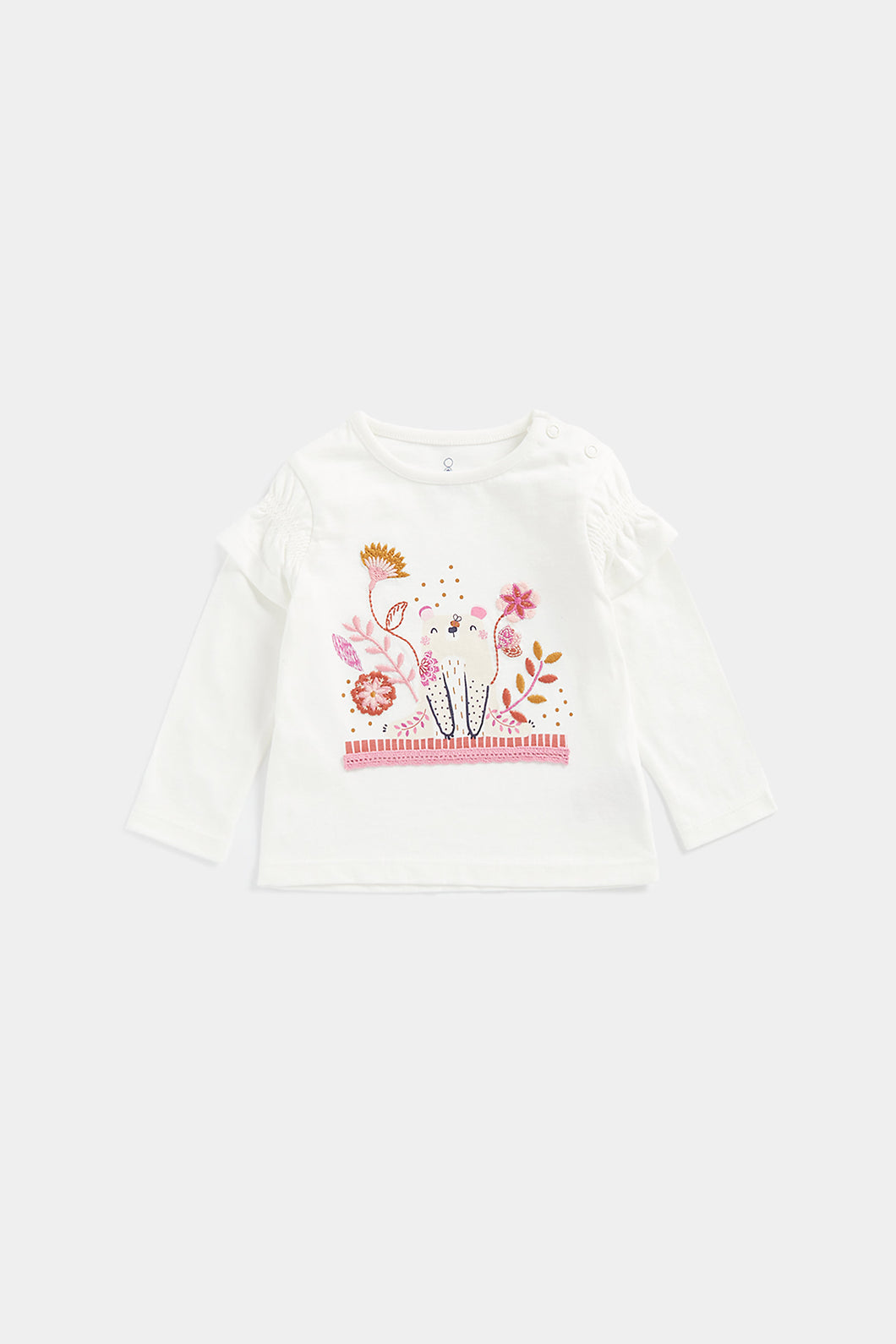 Mothercare White Bear Long-Sleeved T-Shirt