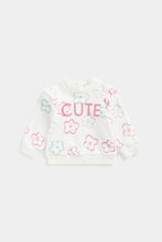 
                        
                          Load image into Gallery viewer, Mothercare White Cute Sweat Top
                        
                      