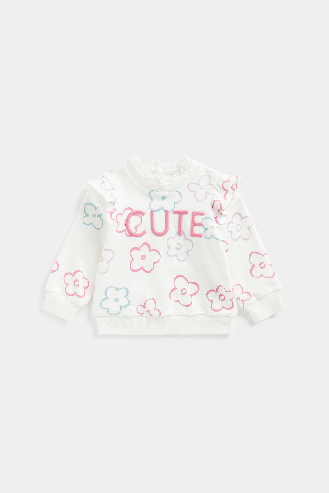 Mothercare White Cute Sweat Top