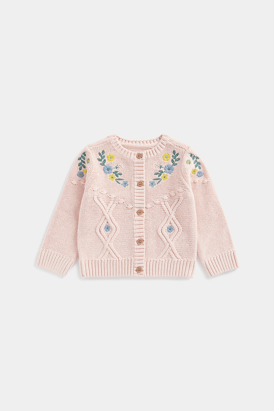 Mothercare Pink Cable Knitted Cardigan