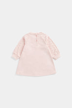 
                        
                          Load image into Gallery viewer, Mothercare Pink Broderie Sleeve Sweat Dress
                        
                      