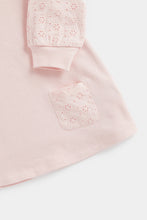 
                        
                          Load image into Gallery viewer, Mothercare Pink Broderie Sleeve Sweat Dress
                        
                      