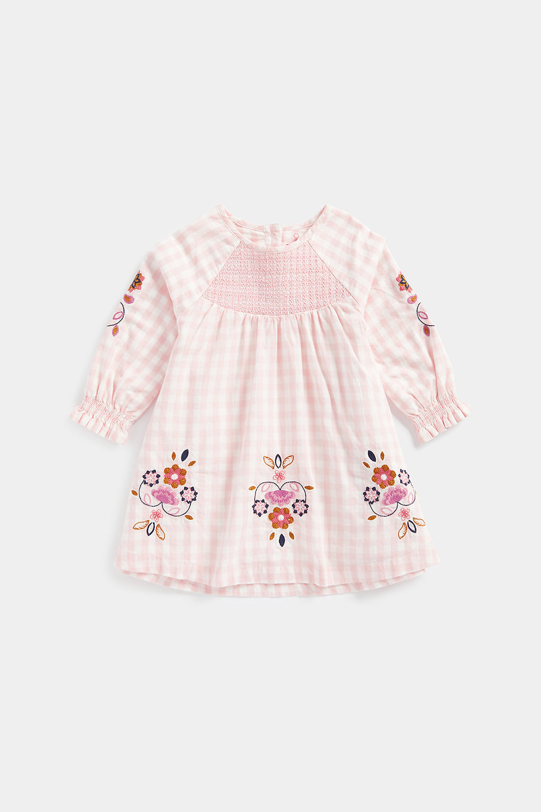 Mothercare Pink Check Smocked Dress