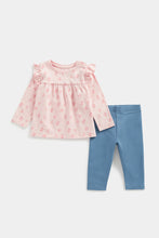 
                        
                          Load image into Gallery viewer, Mothercare Pink T-Shirt and Leggings Set
                        
                      