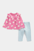 
                        
                          Load image into Gallery viewer, Mothercare Pink Cat T-Shirt and Leggings Set
                        
                      