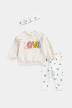 
                        
                          Load image into Gallery viewer, Mothercare Sweat Top, Leggings and Headband Set
                        
                      