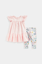 
                        
                          Load image into Gallery viewer, Mothercare Pink Dress and Leggings Set
                        
                      