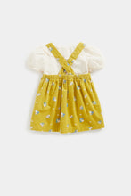 
                        
                          Load image into Gallery viewer, Mothercare Cord Pinny Dress, Blouse and Tights Set
                        
                      