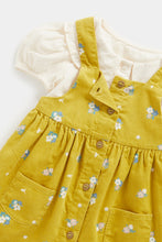 
                        
                          Load image into Gallery viewer, Mothercare Cord Pinny Dress, Blouse and Tights Set
                        
                      