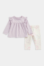 
                        
                          Load image into Gallery viewer, Mothercare Lilac T-Shirt and Leggings Set
                        
                      