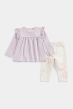 
                        
                          Load image into Gallery viewer, Mothercare Lilac T-Shirt and Leggings Set
                        
                      