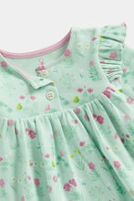 
                        
                          Load image into Gallery viewer, Mothercare Green Floral Romper Dress
                        
                      