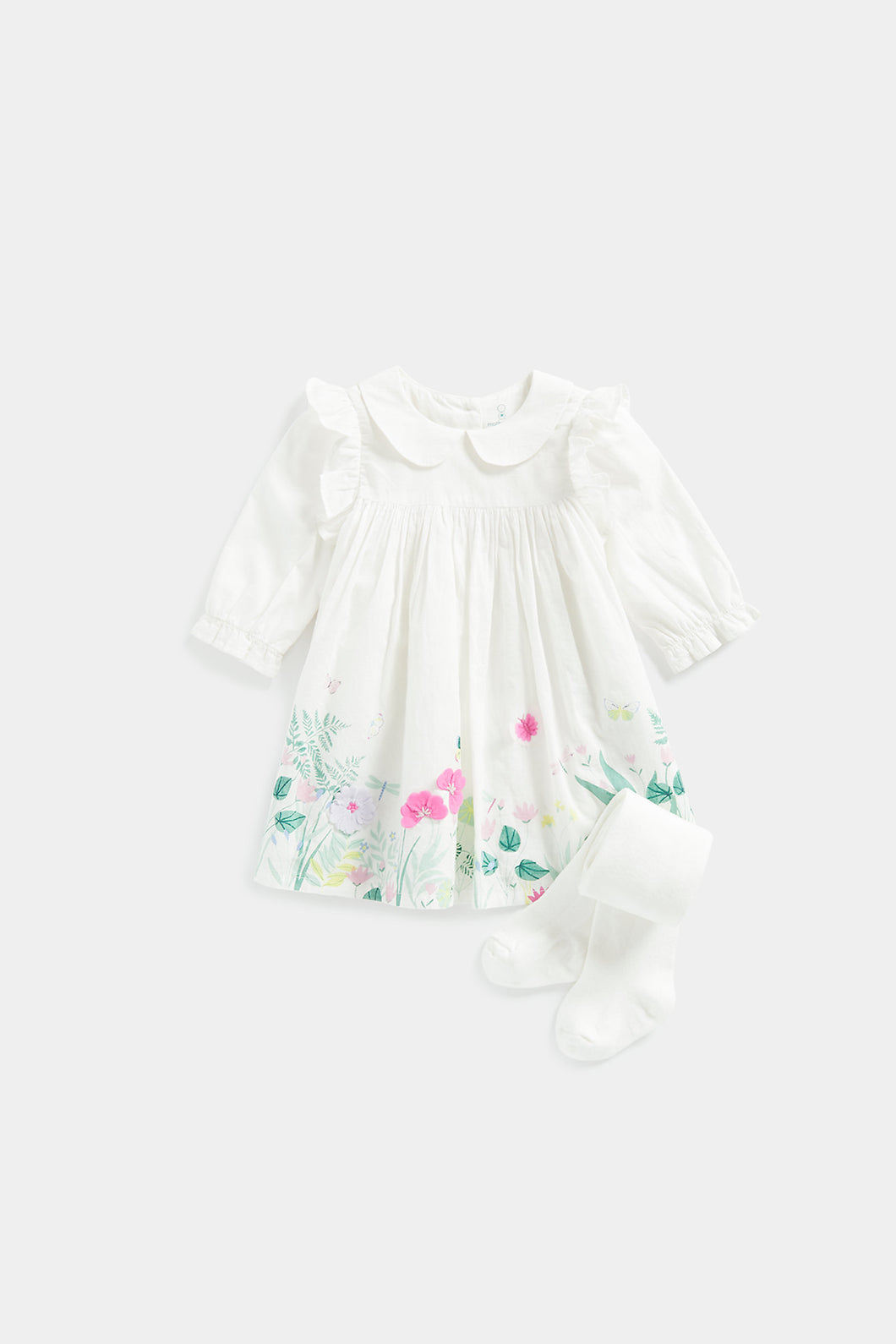 Mothercare White Occasion Dress and Tights Set