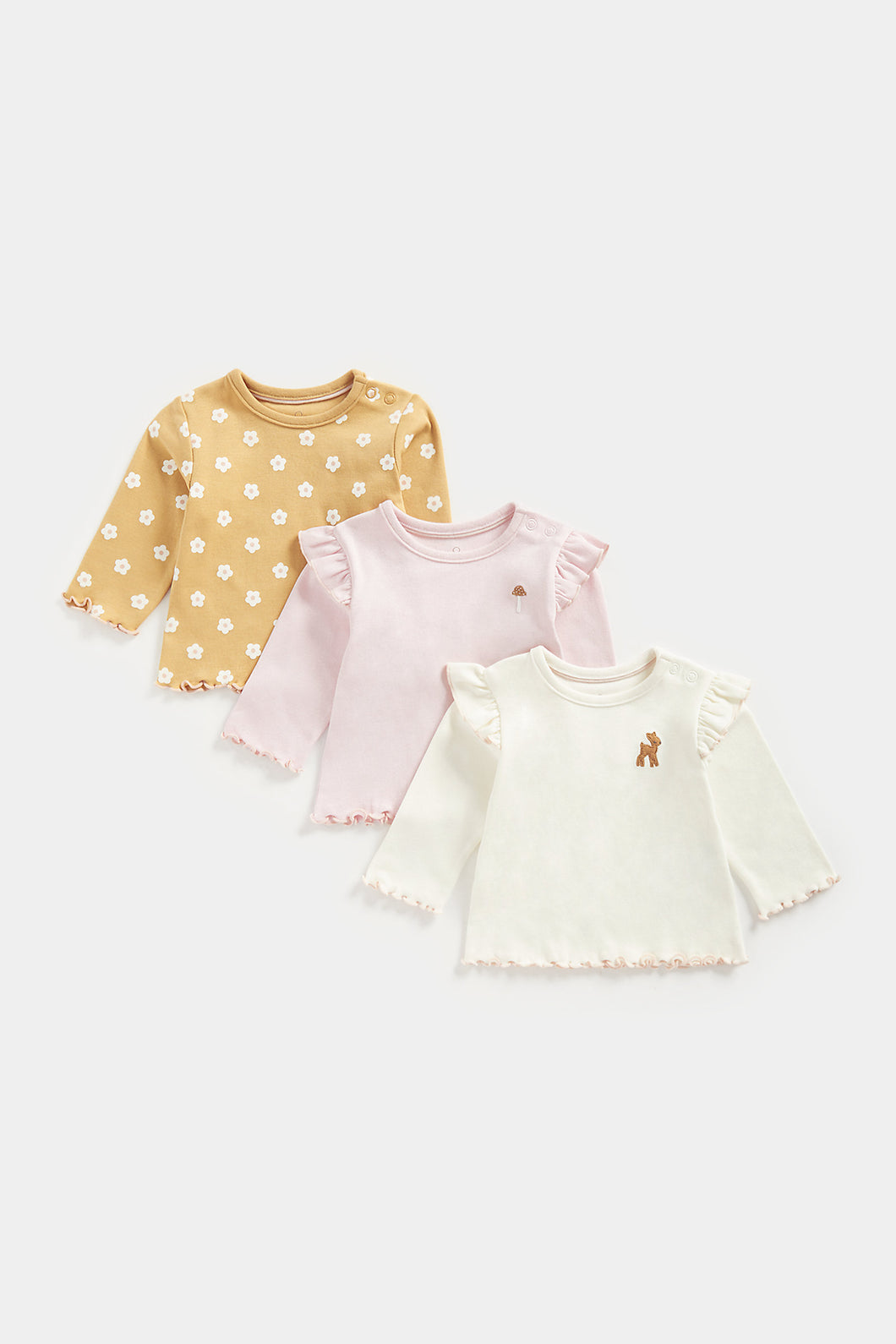 Mothercare Frilled T-Shirts - 3 Pack