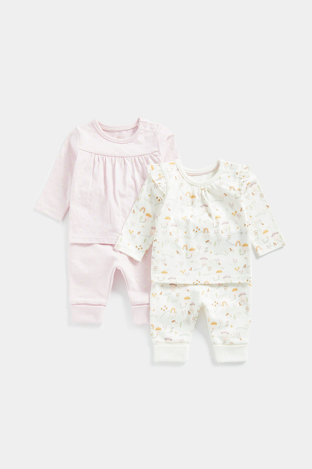 Mothercare Pink and Cream Tops and Joggers - 4 Piece