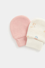 
                        
                          Load image into Gallery viewer, Mothercare Pink Bunny Baby Mitts - 2 Pack
                        
                      